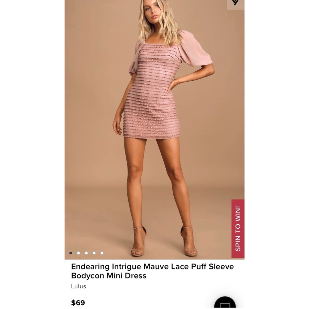 Lulu’s Lace Mini Dress with Puff Sleeve